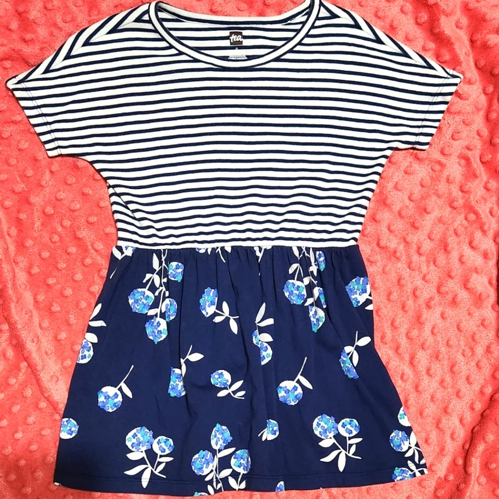 Tea Collection size 4 Blueberry and stripes
